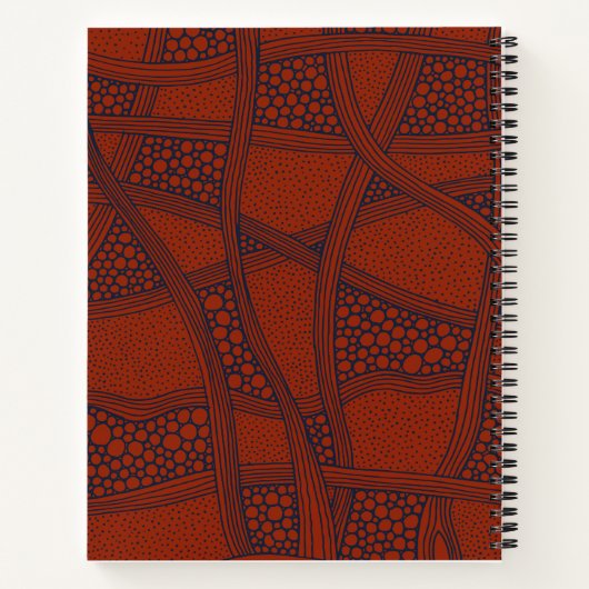 Personalized Red &Black Abstract  Spiral Notebook ノートブック (裏面)