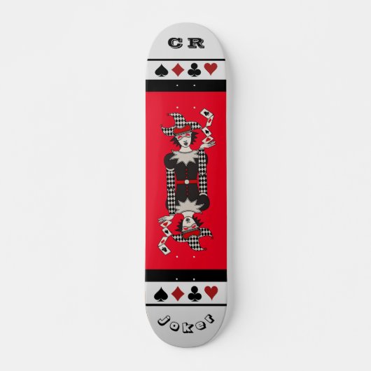 Personalized Red & Black "Joker" Skateboard スケートボード (正面)