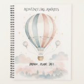 Personalized Red/Blue Stripe Hot Air Balloon プランナー手帳 (正面)
