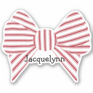Personalized Red Christmas Bow シール