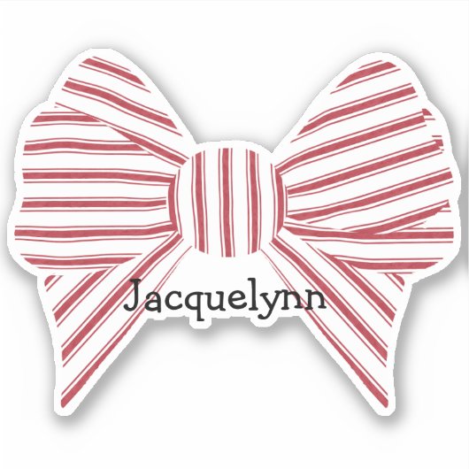 Personalized Red Christmas Bow シール (正面)