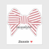 Personalized Red Christmas Bow シール (シート)