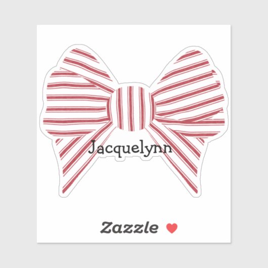 Personalized Red Christmas Bow シール (シート)
