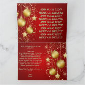 Personalized Red Christmas New Year カード (内部)