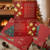 Personalized Red Christmas New Year カード