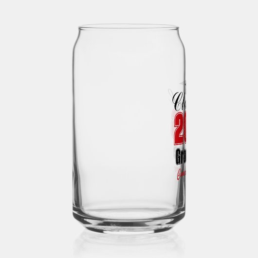 Personalized Red Class of 2026 Graduation ガラス缶 (右)
