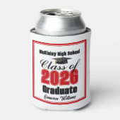 Personalized Red Class of 2026 Graduation Party 缶クーラー (缶正面)