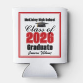 Personalized Red Class of 2026 Graduation Party 缶クーラー (裏面)