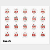 Personalized Red Class of 2026 Graduation Sticker ラウンドシール (シート)