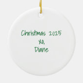 Personalized Red Cowboy Boots Western Holiday Gift セラミックオーナメント (裏面)