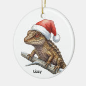 Personalized Red-eyed crocodile skink  セラミックオーナメント (左)