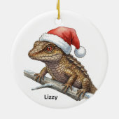 Personalized Red-eyed crocodile skink  セラミックオーナメント (裏面)