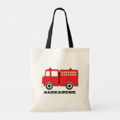 Personalized Red Fire Truck トートバッグ (裏面)