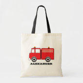 Personalized Red Fire Truck トートバッグ (正面)