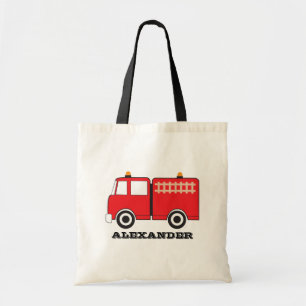 Personalized Red Fire Truck トートバッグ
