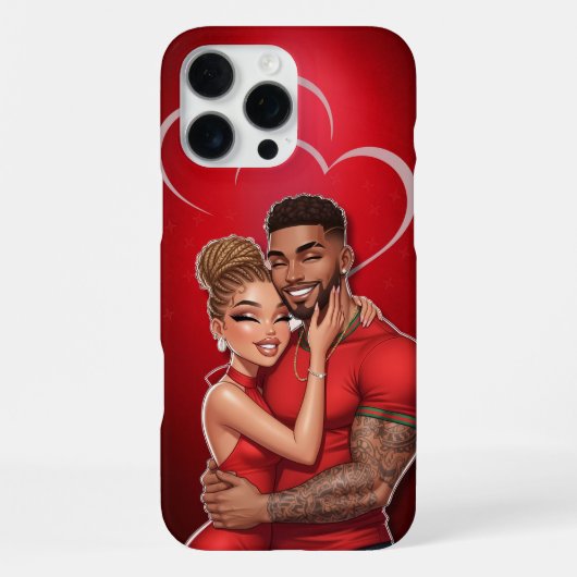 Personalized Red Glamour Couple Phone Case  iPhoneケース (裏面)