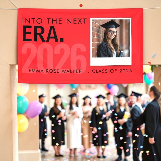 Personalized Red Graduation Photo Banner 2026 横断幕