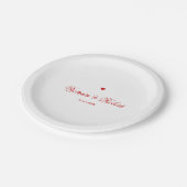 Personalized Red Heart ペーパープレート (アングル)