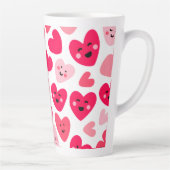 Personalized Red Heart Happy Valentine’s Day Lover カフェラテマグ (右)