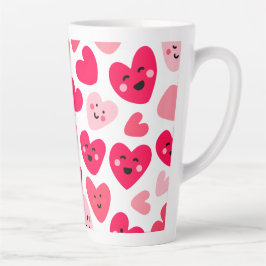 Personalized Red Heart Happy Valentine’s Day Lover カフェラテマグ