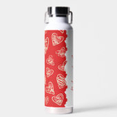 Personalized Red Heart Pattern  ウォーターボトル (正面)
