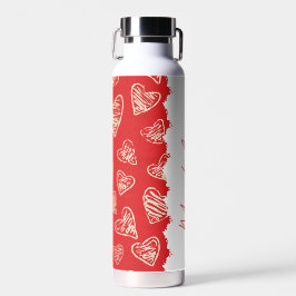 Personalized Red Heart Pattern ウォーターボトル