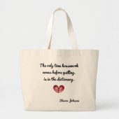 Personalized Red Heart Quilling Quote, Jumbo Tote ラージトートバッグ (正面)