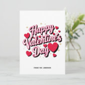 Personalized Red Hearts Happy Valentine's Day シーズンカード (スタンド正面)