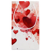 Personalized Red Hearts Small Gift Bag スモールペーパーバッグ (裏面)