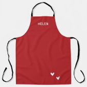 Personalized Red Kitchen Apron - Modern  エプロン (正面)