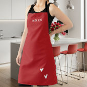 Personalized Red Kitchen Apron - Modern  エプロン