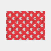 Personalized Red Love Heart Name Blanket フリースブランケット (正面(横))