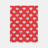 Personalized Red Love Heart Name Blanket フリースブランケット (正面)