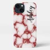 Personalized red marbled - iPhoneケース (裏面)