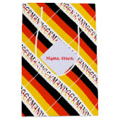 Personalized Red Name Germany Flag Tiled ミディアムペーパーバッグ (正面)