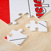 Personalized Red Name Polska Flag Tiled ジグソーパズル (側面)