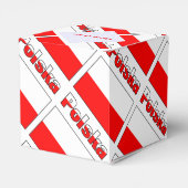 Personalized Red Name Polska Flag Tiled Heart フェイバーボックス (裏面サイド)