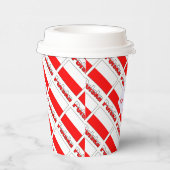Personalized Red Name Polska Flag Tiled Party 紙コップ (右)
