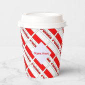 Personalized Red Name Polska Flag Tiled Party 紙コップ (正面)