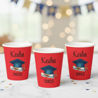 Personalized Red Party Glasses & Accessories  紙コップ