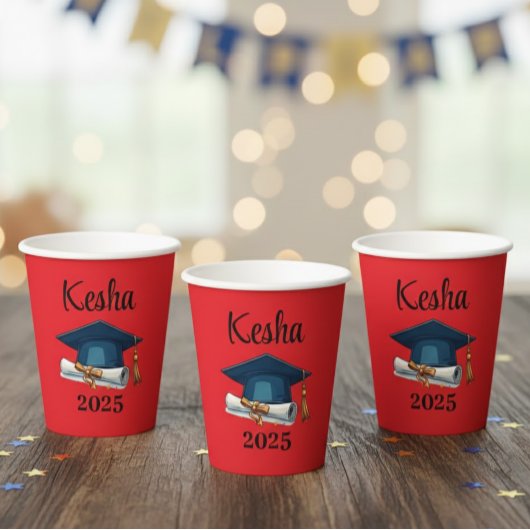 Personalized Red Party Glasses & Accessories  紙コップ