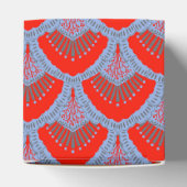 Personalized Red Peacock Feather Favor Box フェイバーボックス (上部)