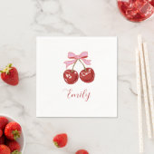  Personalized Red Pink Name スタンダードカクテルナプキン (インサイチュ)