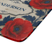 Personalized Red Poppy Custom Floral Kitchen カッティングボード (角)