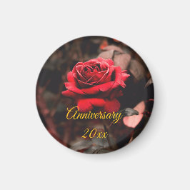 Personalized Red Rose Bloom Unique Keepsake Gift マグネット