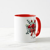 Personalized Red Rose Name Mug Gift マグカップ (正面右)