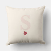 Personalized Red Rose Throw Pillow Elegant クッション (裏面)