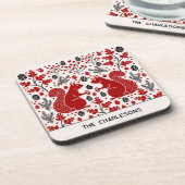 Personalized Red Squirrels in the Forest コースター (左側)