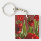 Personalized Red tulips Flower Photo Women's  キーホルダー (正面)