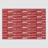 Personalized Red Typography Name Collage Christmas 薄葉紙 (正面)